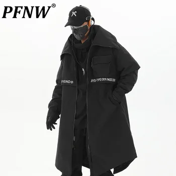 PFNW Industria Grea Toamna Iarna Nou Brand de Moda Darkwear Chic Hanorac Barbati Vrac Casual Mijlocul Lungime Valul Straturi 12Z4120