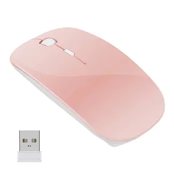 Roz/Albastru/Negru 2.4 GHz 1600dpi Mouse-ul fără Fir USB Reîncărcabilă Bluetooth-compatibil RGB Mouse-ul Ergonomic Mut Șoareci Cu Iluminare din spate