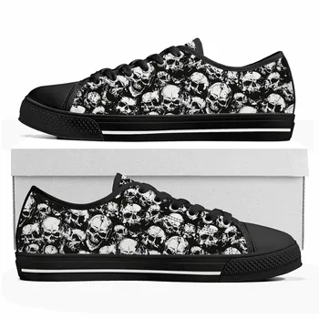 Craniul PAisley Gotic Goth Punk Low-Top Adidași Bărbați Femei Adolescent Panza Adidas Casual Pantofi La Comandă Personaliza Pantofi