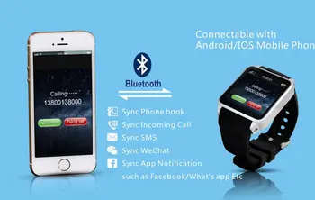 Smartwatch Telefon MTK6260 Pedometru Fitness Sănătoasă Funcția de Ceas de Sincronizare de la Distanță de Control TF de pana la 32GB MP3/MP4 For Android