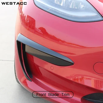 2 buc Masina Lama Fata Tapiterie pentru Tesla Model 3 2017-2022 Decor Modificarea Lampă de Ceață Față, Spoiler Lumina Lama de Styling, Accesorii