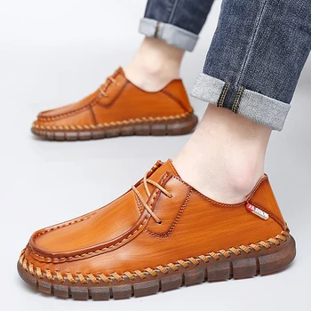 Moda Barbati Casual din Piele Pantofi Ușoare Moale Pantofi Pentru Bărbați Încălțăminte Respirabil Conducere Pantofi pentru Bărbați de Mari Dimensiuni 47