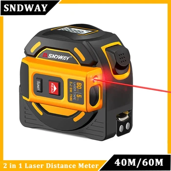 SNDWAY SW TM40 TM60 Laser Distanța de Meter 2 in 1 cu Laser Metrică ruletă, Metru Electronic Conducător Telemetru Digital