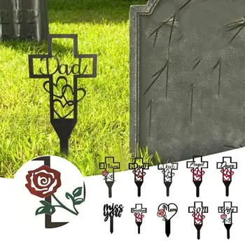 White Memorial Țăruși de Metal Mormânt Decor Nou Curte Decor pentru Cimitir în aer liber Placa Decedat Piatră Draga Angel Fratele Fiului