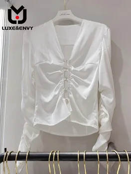 LUXE&INVIDIE Linie Sexy V-neck Scobite Elastic Catarama, având un Design Care se încheie Talie pentru a Face Să Arate Femeile 2023 Vara
