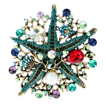 CINDY XIANG Colorate Complet Stras steaua de mare Brose Pentru Femei Vintage Mare Design Pin cod Pin de Mare de Înaltă Calitate Nou 2023