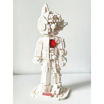 Japonia Desene Animate Clasice Robot Bloc Astroboy Statuie Albă Cifre Construi Cărămidă Diy Jucărie Mecanică Structura De Colectare Pentru Cadou