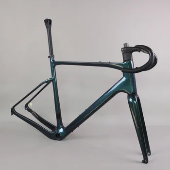 Full carbon Toray T1000 Cameleon 1001 Vopsea Intern Complet de Cablu Disc Pietriș Cadru de Biciclete GR044 Dimensiune 49/52/54/56/58cm