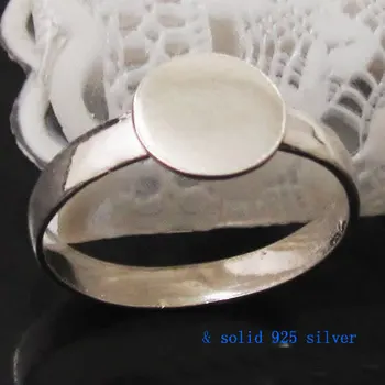 Beadsnice de calitate superioară pur 925 inel argint diy descoperiri argint inele cu 8mm pad ID24141