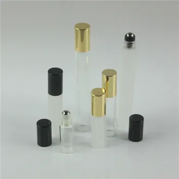 50pcs/lot 3 ml 5 ml 10 ml din Sticlă se Rostogolească pe Sticla cu Inox Role Mici de Ulei Esențial Roller-pe Eșantion Flacoane de Sticla