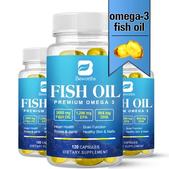 BW Omega 3 Capsule cu Ulei de Pește Bogat în DHA și EPA Îmbunătăți starea de Spirit Proasta Scuti de Stres mai mic de Colesterol pentru a Îmbunătăți Memoria și Inteligența